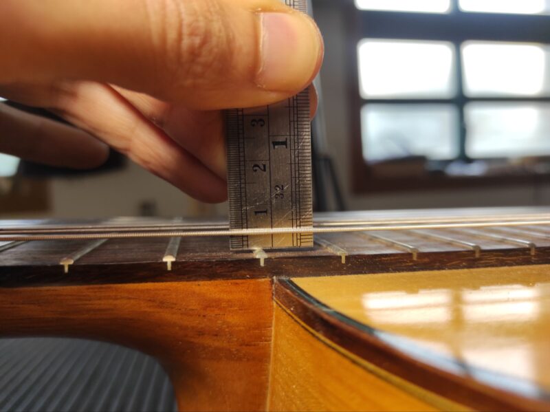 Measuring string height on 12th. fret with a ruler